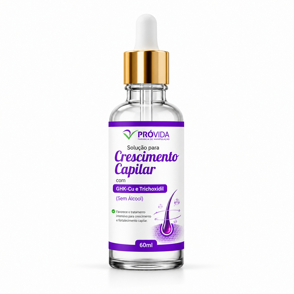 Solução para Crescimento Capilar com e Trichoxidil (Sem Álcool) 60ml