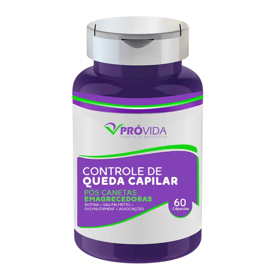 CONTROLE DE QUEDA CAPILAR PÓS-CANETAS EMAGRECEDORAS | BIOTINA + SAW PALMETTO + EXSYNUTRIMENT + ASSOCIAÇÕES - 30 DOSES - Pró Vida Farma