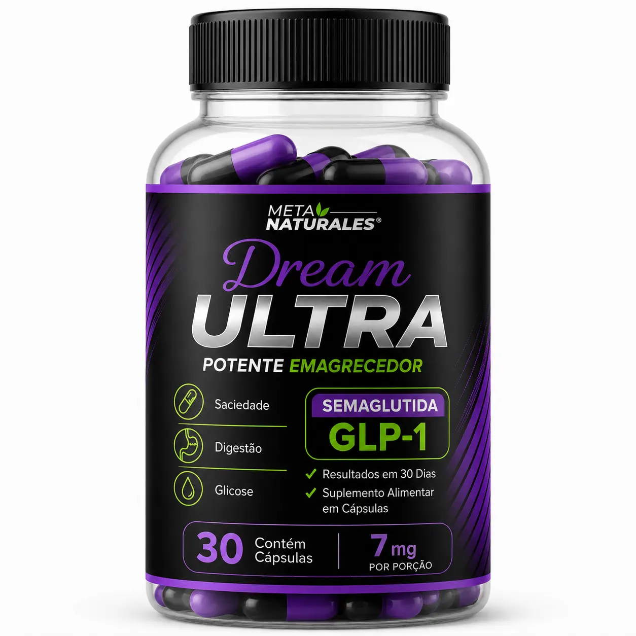Dream Ultra GLP-1 - Potente Fórmula para Controle do Apetite e Saciedade - 30 Cápsulas - Oferta da semana