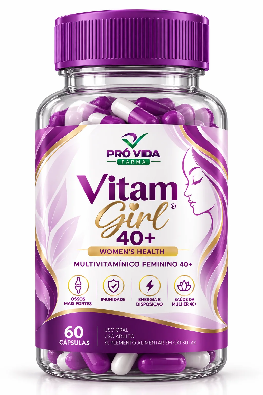Vitam Girl 40+ — Multivitamínico Feminino - 60 Cápsulas